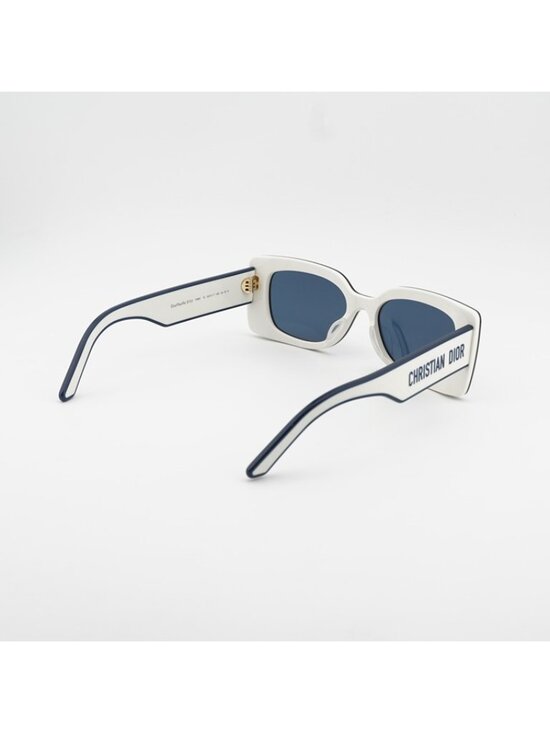 Dior DIORPACIFIC S1U 95B0 Sunglasses Ivory Rectangle Frame, Blue Lenses main image 5